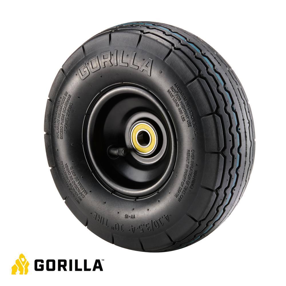 2 Pack 4.10/3.50-4 Tire And Wheel, Replacement Pneumatic Tires With 10-Inch Wheels