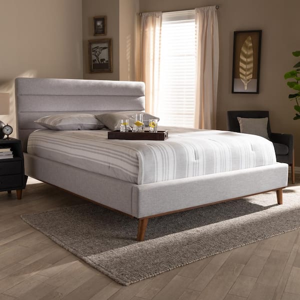 Baxton Studio Erlend Grayish Beige King Platform Bed 156 9103 HD