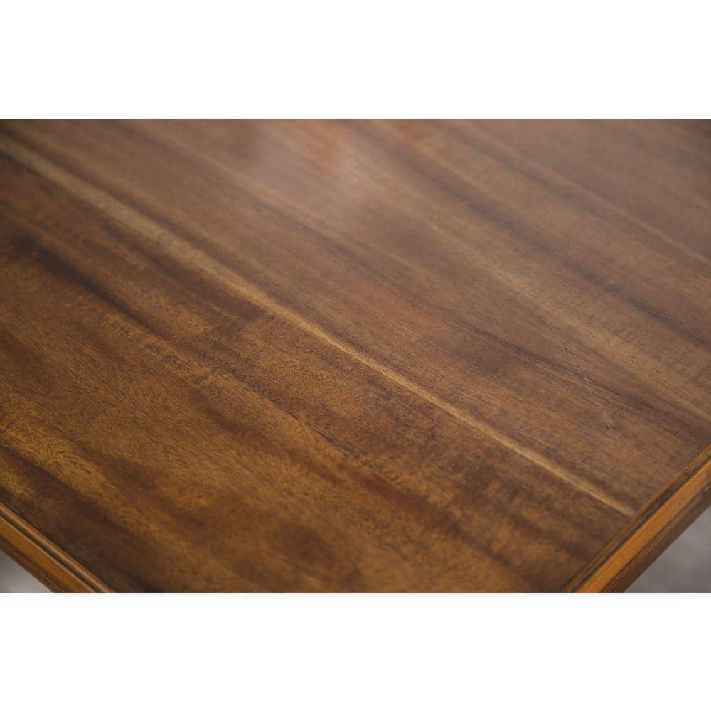 Walnut Solid Wood 5-Piece Dining Set with Slat Back Chairs