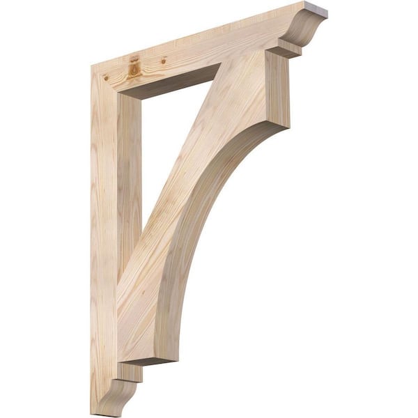 Ekena Millwork 3.5 in. x 34 in. x 26 in. Douglas Fir Westlake Traditional Smooth Corbel