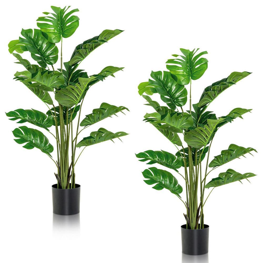 Gymax 2-Pack Artificial Olive Tree 6 FT Tall Faux Olive Plants for Indoor  and Outdoor 