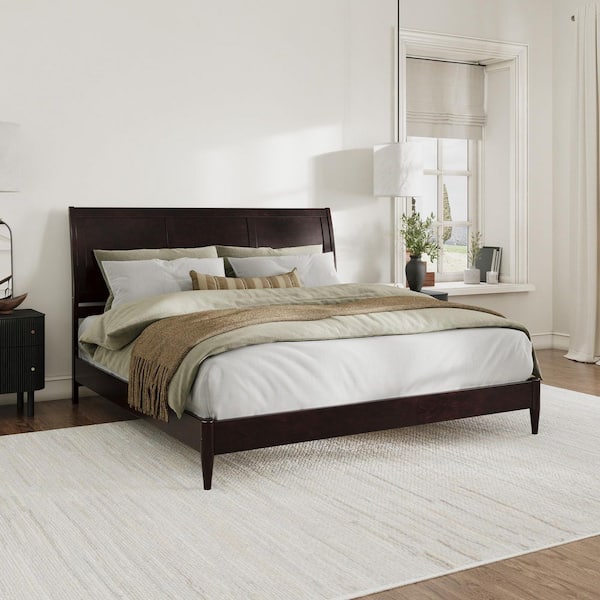 AFI Valencia Brown Solid Wood Frame King Low Profile Platform Bed