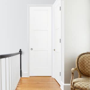 30 in. x 96 in. Birkdale White Paint Right-Hand Smooth Solid Core Molded Composite Single Prehung Interior Door