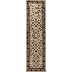 Barclay Sarouk Ivory 3 ft. x 10 ft. Traditional Floral Runner Rug