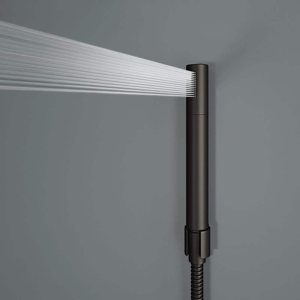 Gardenia 39" Matte Black Aluminum Shower Panel with Hand Wand