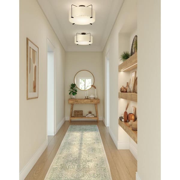 Kempsey 21.75 in. 3-Light Antique Bronze Flush Mount