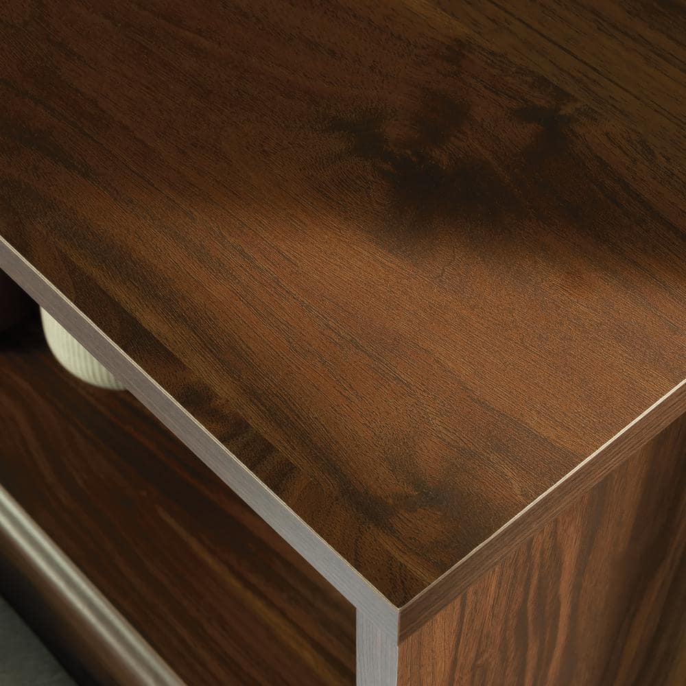 Full Size Grand Walnut Wood Bookcase Headboard with Storage