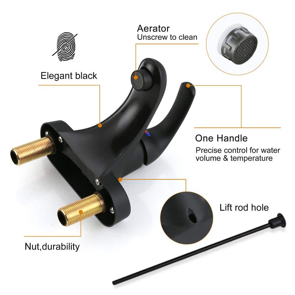 Matte Black Single-Handle Low Arc Bathroom Faucet