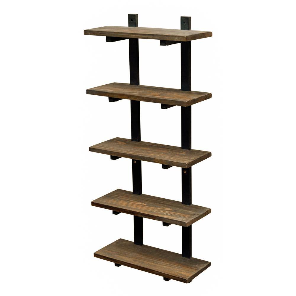 Pomona Rustic Farmhouse 48" Solid Pine Wood Bath Wall Shelf