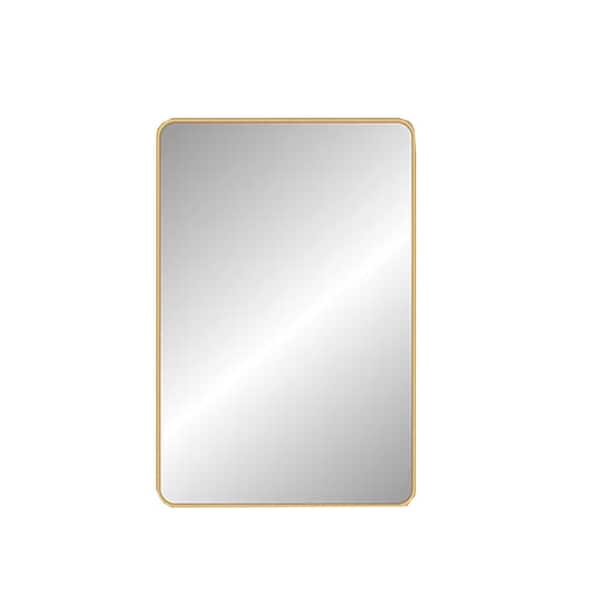 Boosicavelly 32 in. W x 24 in. H Rectangular Aluminum Framed Wall Mounted Bathroom Vanity Mirror in Gold