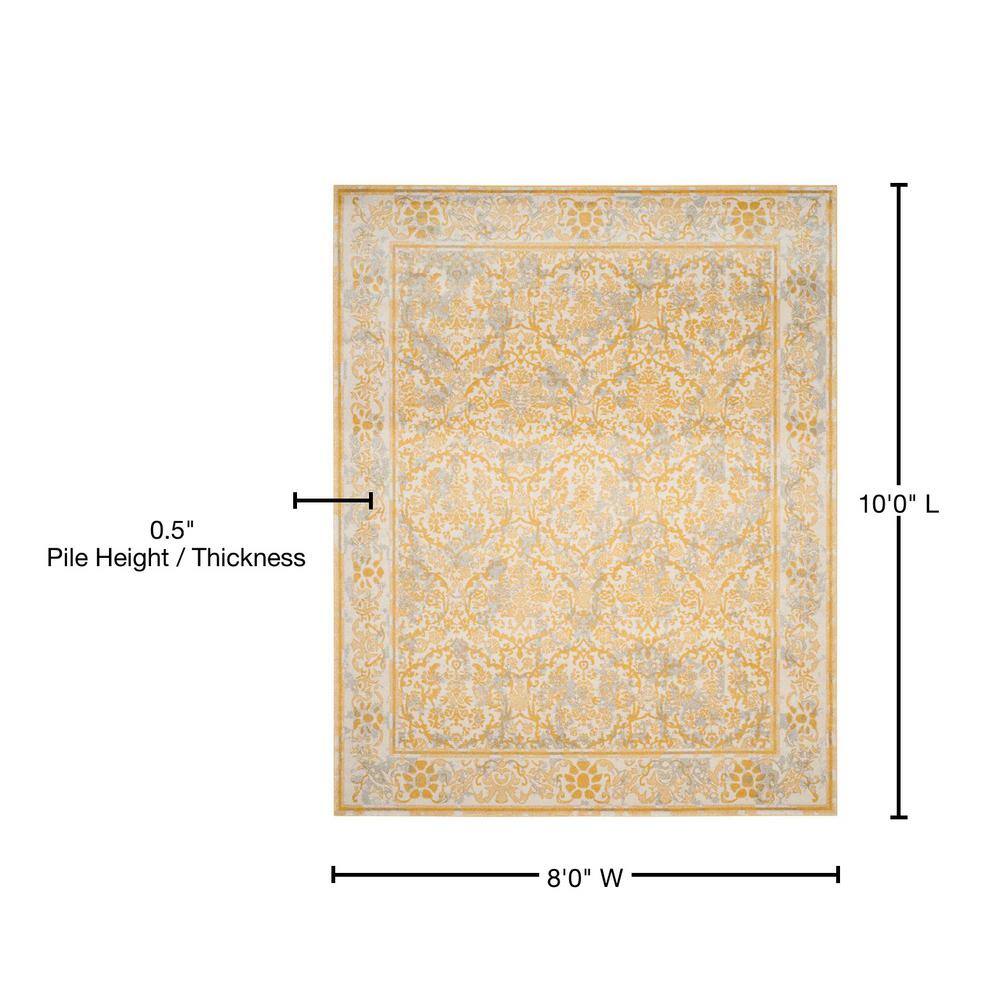Ivory Gold 8' x 10' Reversible Hand-Knotted Area Rug