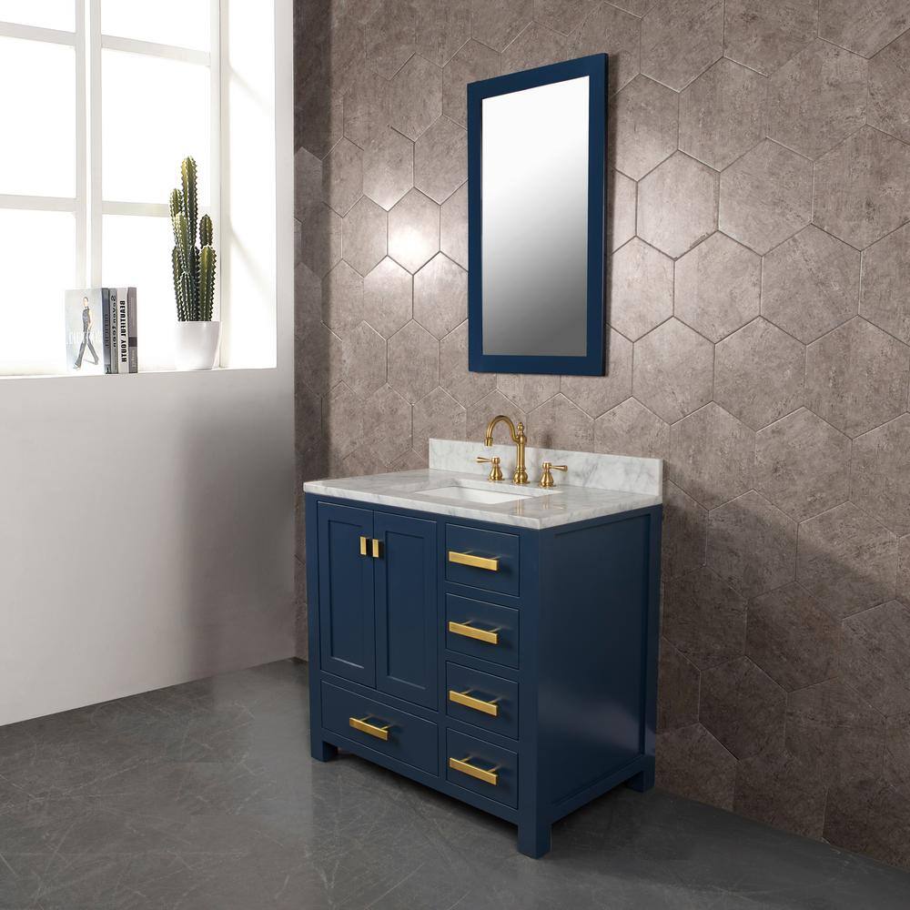 Madison Monarch Blue Single Bathroom Vanity with Marble Top