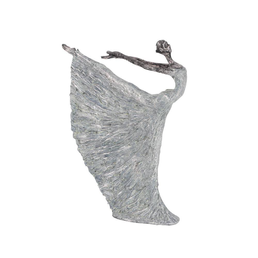 Gray Polystone Abstract Dancer Sculpture 12" x 3" x 16"
