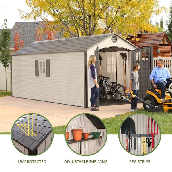 Lifetime 8 ft. x 20 ft. Resin Storage Shed 60120 - The Home Depot
