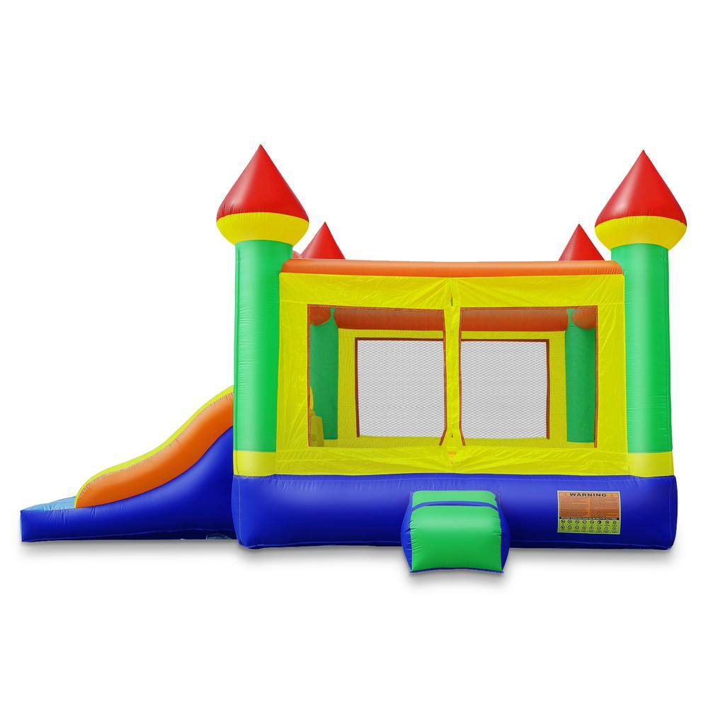 Mega Party Bounce House with Double Slide in Multicolor PVC