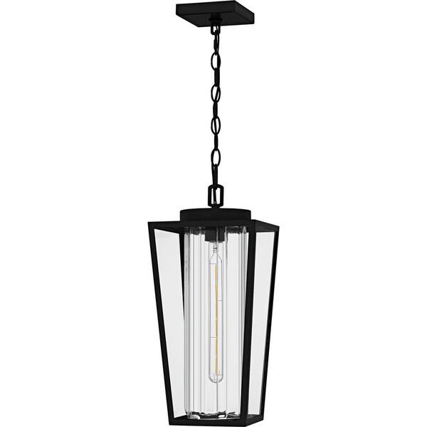 Quoizel Jett 18.75 in. 1-Light Matte Black Outdoor Pendant Light