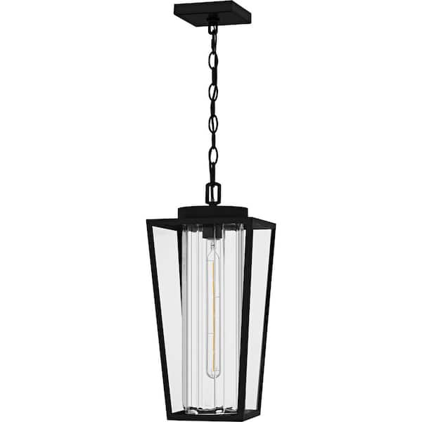 Quoizel Jett 18.75 in. 1-Light Matte Black Outdoor Pendant