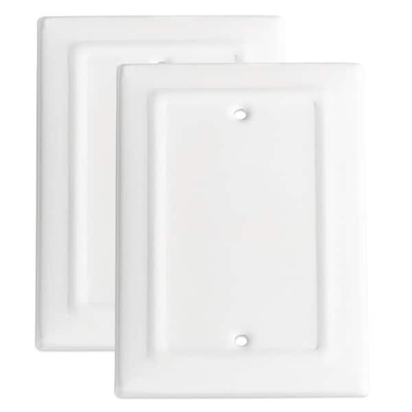 Architectural 1-Gang White Blank/No Device Metal Wall Plate (2-Pack)