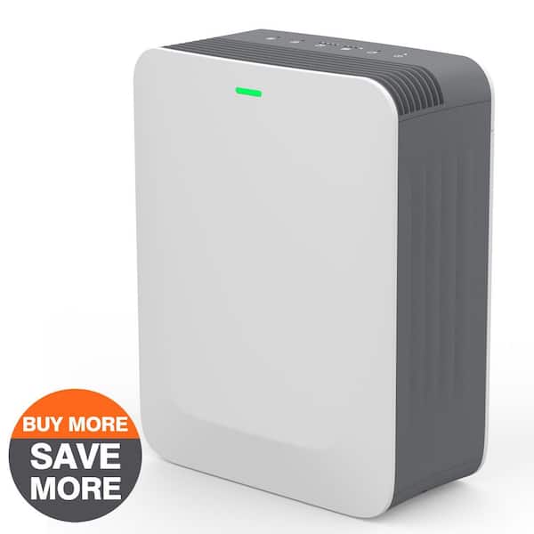 1485 sq. ft.3-Speed HEPA-True Console Air Purifier in Whites,with True HEPA 3-Stage and Remove 99.97% Hair,Dust,Smoke