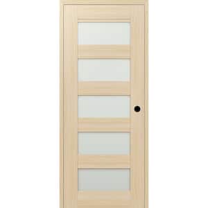 28 in. x 80 in. Vona 07-07 Left-Hand 5-Lite Frosted Glass Loire Ash Composite DIY-Friendly Single Prehung Interior Door