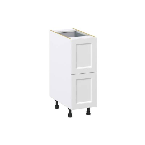 J COLLECTION Alton Painted 12 in. W x 34.5 in. H x 24 in. D in White Shaker Assembled Base Kitchen Cabinet with 3-Drawers