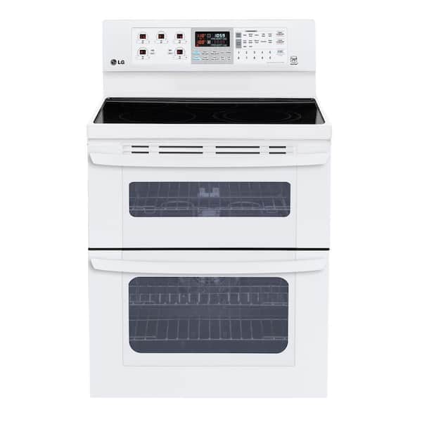 LG 6.7 cu. ft. Double Oven Electric Range with EasyClean Self-Cleaning Oven in Smooth White