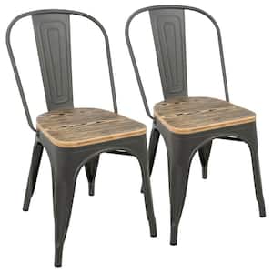 Oregon Grey and Brown Dining Chair (Set of 2)