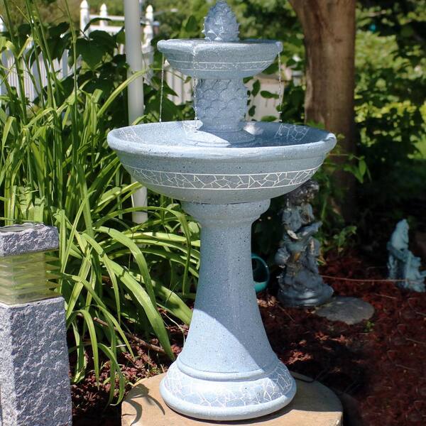 Sunnydaze Decor 34 In Dual Pineapple, Battery Operated Fountains Outdoor