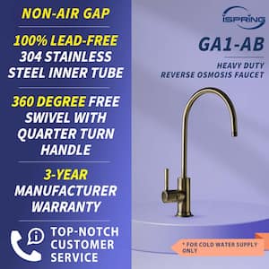 European Designer Drinking Water Faucet for Reverse Osmosis Water Filtration Systems in Antique Brass