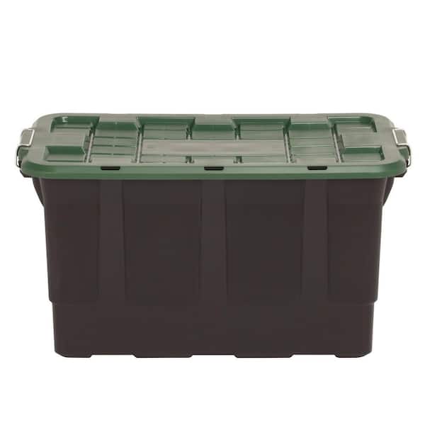 HOMZ 2 Pack 30 Gal. Plastic Stackable Home Storage Bins with Lids