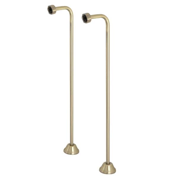 Vintage Single Offset Bath Supply, Antique Brass