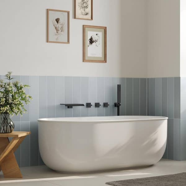 ClassicRain Wide Waterfall Triple Handle 2-Spray Tub and Shower Faucet 3.2 GPM in. Matte Black Valve Included