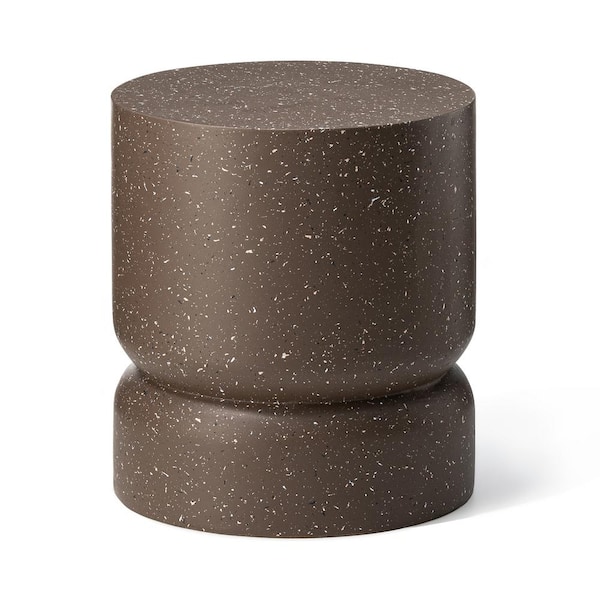 Glitzhome 17.25 in. H Multi-functional MGO Faux Terrazzo Garden Stool or Planter Stand or Accent Table Kits and Accessories