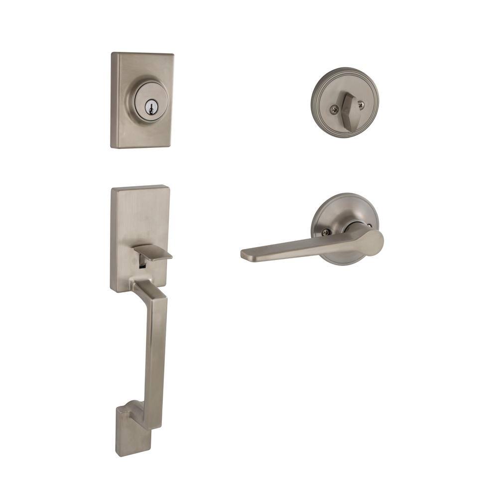 ESSENTIALS by Schlage Branwell Satin Nickel Single Cylinder Deadbolt ...