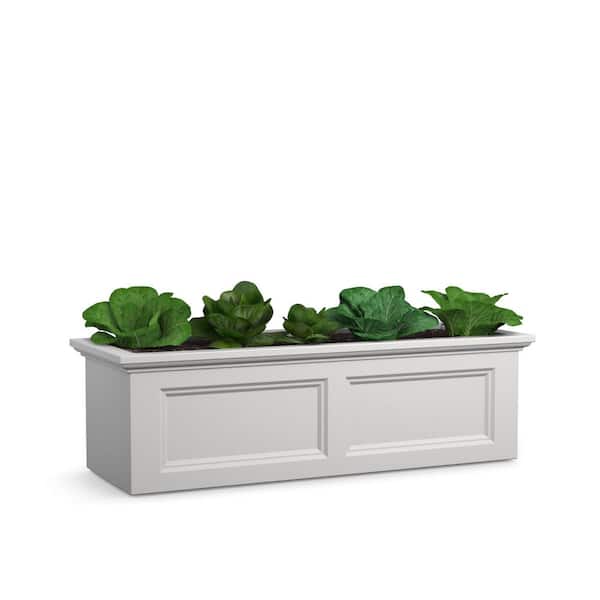 Fairfield 48 in. White polyethylene Resin Rectangular Outdoor Self-Watering Garden Bed