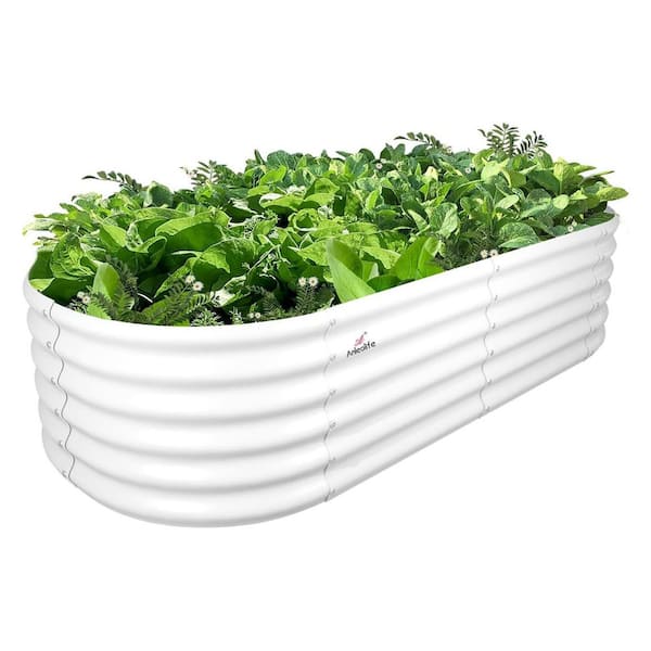 6 x 2 x 1.5 ft Galvanized Steel Oval Outdoor Raised Garden Beds Anti-Rust Metal Planter Box for Garden