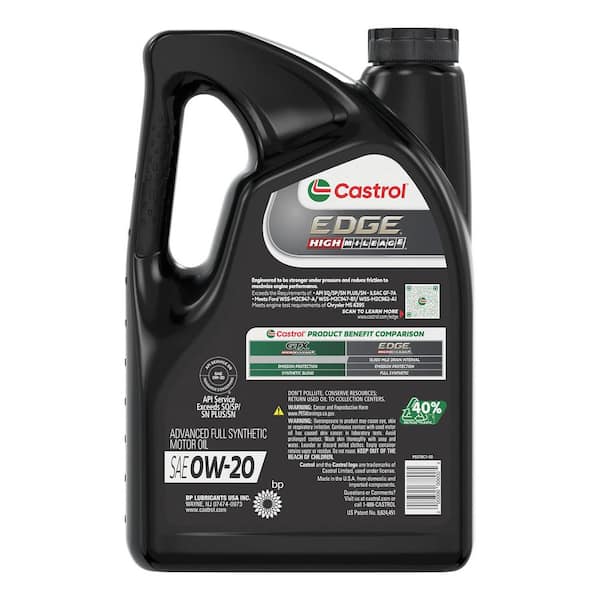 CASTROL EDGE High Mileage 0W-20 Advanced Full Synthetic Motor Oil