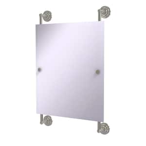 Que New Collection 25 in. x 33 in. Rectangular Frameless Rail Mounted Mirror in Satin Nickel