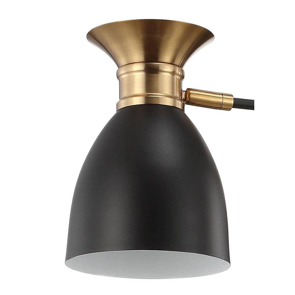 Middleton 20" Black/Brass Gold Metal LED Sputnik Chandelier