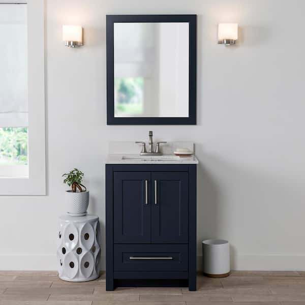 Home Decorators Collection Ridge 30 in. W x 21.6 in. D x 34 in. H Bath Vanity Cabinet Without Top in Deep Blue