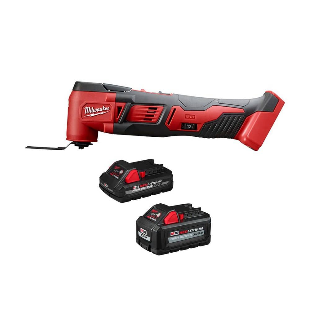 MILWAUKEE M18 18V Lithium-Ion Cordless Oscillating Multi-Tool w/ 6Ah & 3Ah High Output Battery Pack (2626-20-48-1)