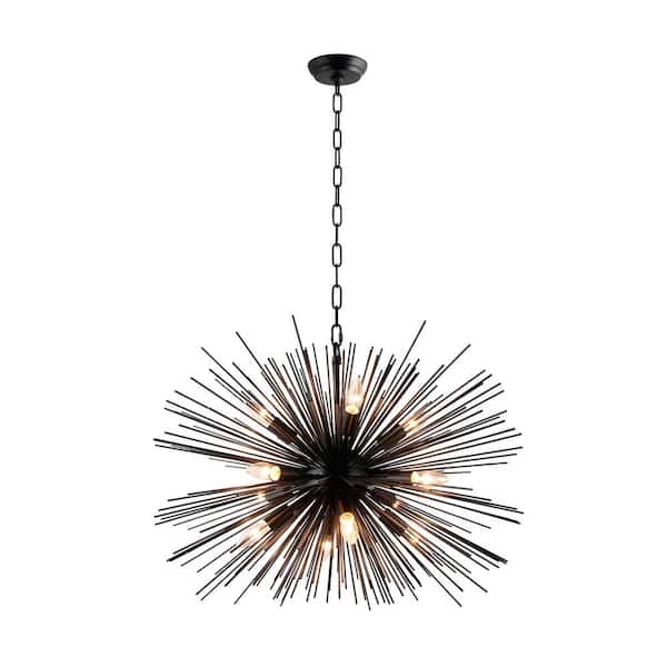 Unbranded 12-Light Black Sputnik Chandelier