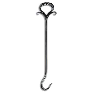 15 in. Tall Graphite Wrought Iron Hanging Damper Pull