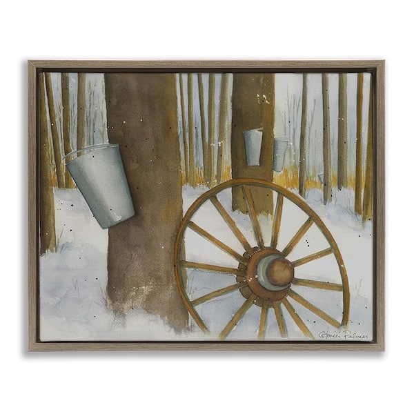 Stupell Industries Maple Sugaring Trees by Gloria Palmer 1-Piece Floater Frame Graphic Print Nature Poster Art Print 21 in. x 17 in.
