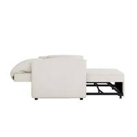 Harper & Bright Designs 3-in-1 White Linen Arm Chair, Sofa Bed Chair, Convertible Sleeper Chair Bed YJH160AAK