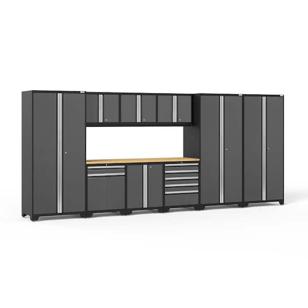 NewAge Products Pro Series 10-Piece 18-Gauge Steel Garage Storage System in Charcoal Gray (192 in. W x 85 in. H x 24 in. D)