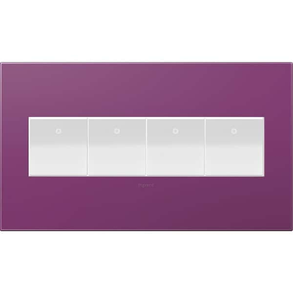 adorne 4 Gang Decorator/Rocker Wall Plate, Plum (1-Pack)