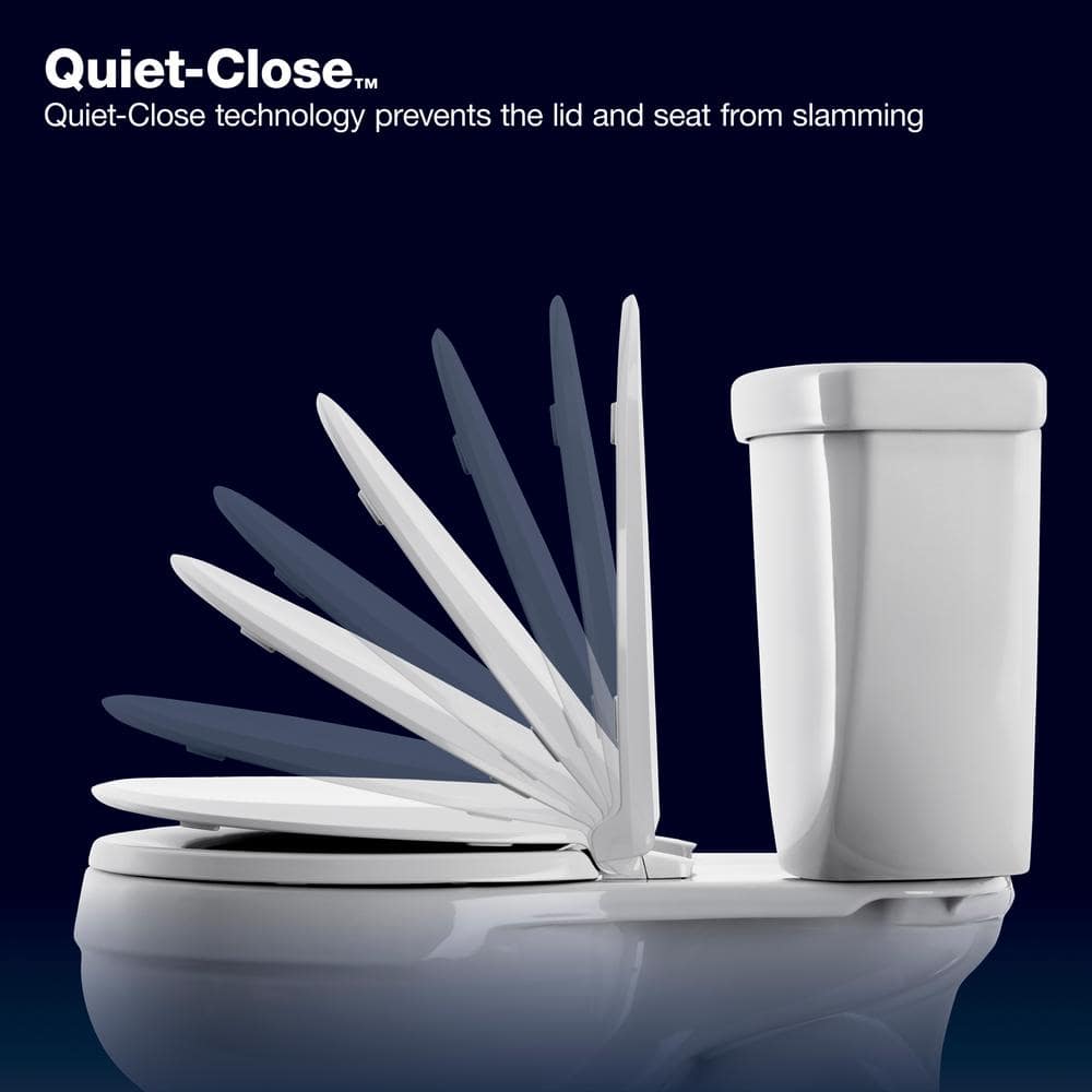 White Quiet-Close Elongated Toilet Seat with ReadyLatch
