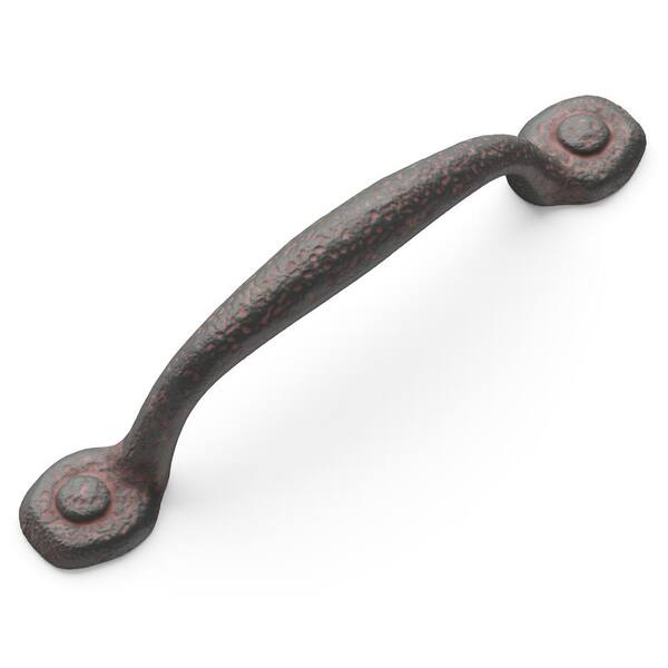6-Pack Antique Style Cast Iron Cabinet Door Handles – Rustic Brown – 3 5/8 Inch