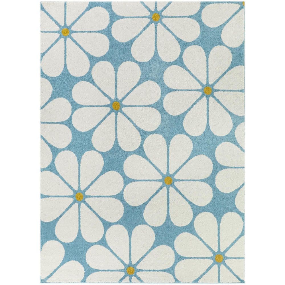 BALTA Flowers Blue 3 ft. 11 in. x 5 ft. 7 in. Floral Area Rug 3098543 ...